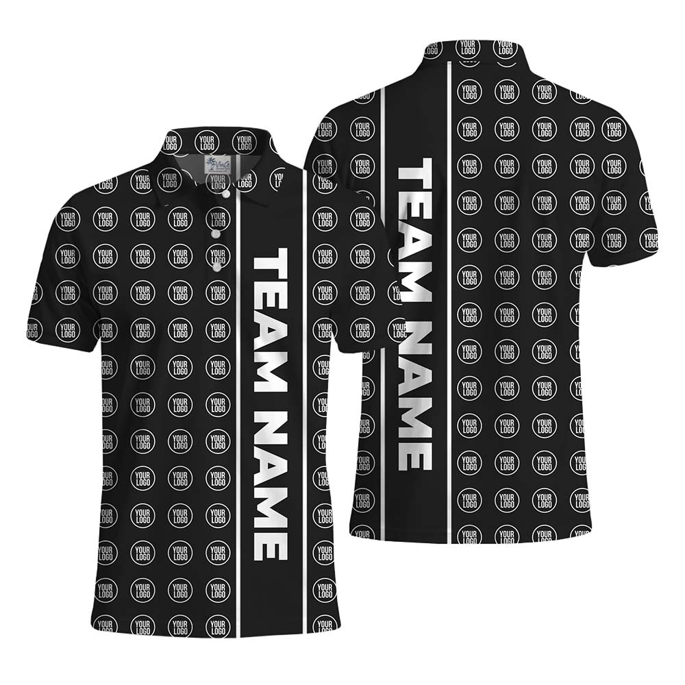 Custom Identity Stripe Team Polo Shirt With Preview
