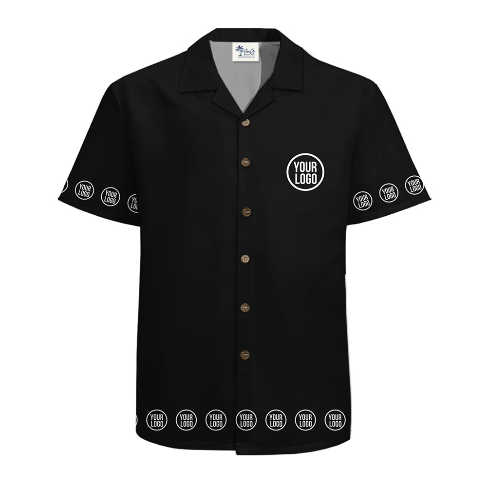 Minimalist Black Custom Shirt with Custom Printed Logos