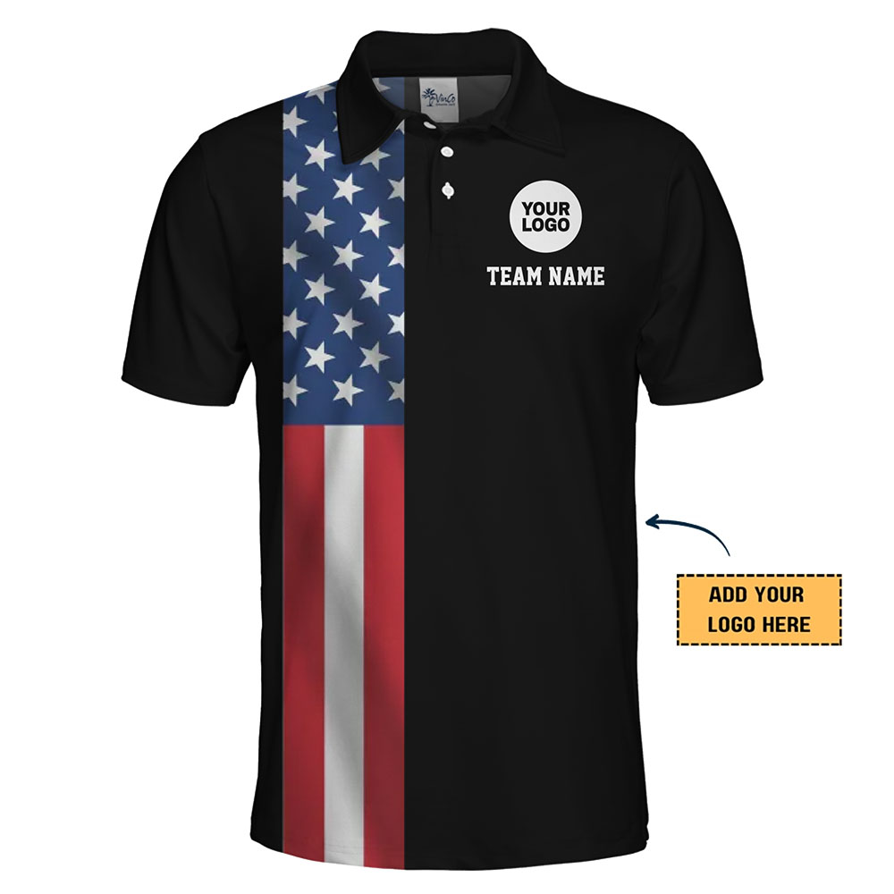 Personalized Logo Patriotic Polo Shirt for Teams and Events