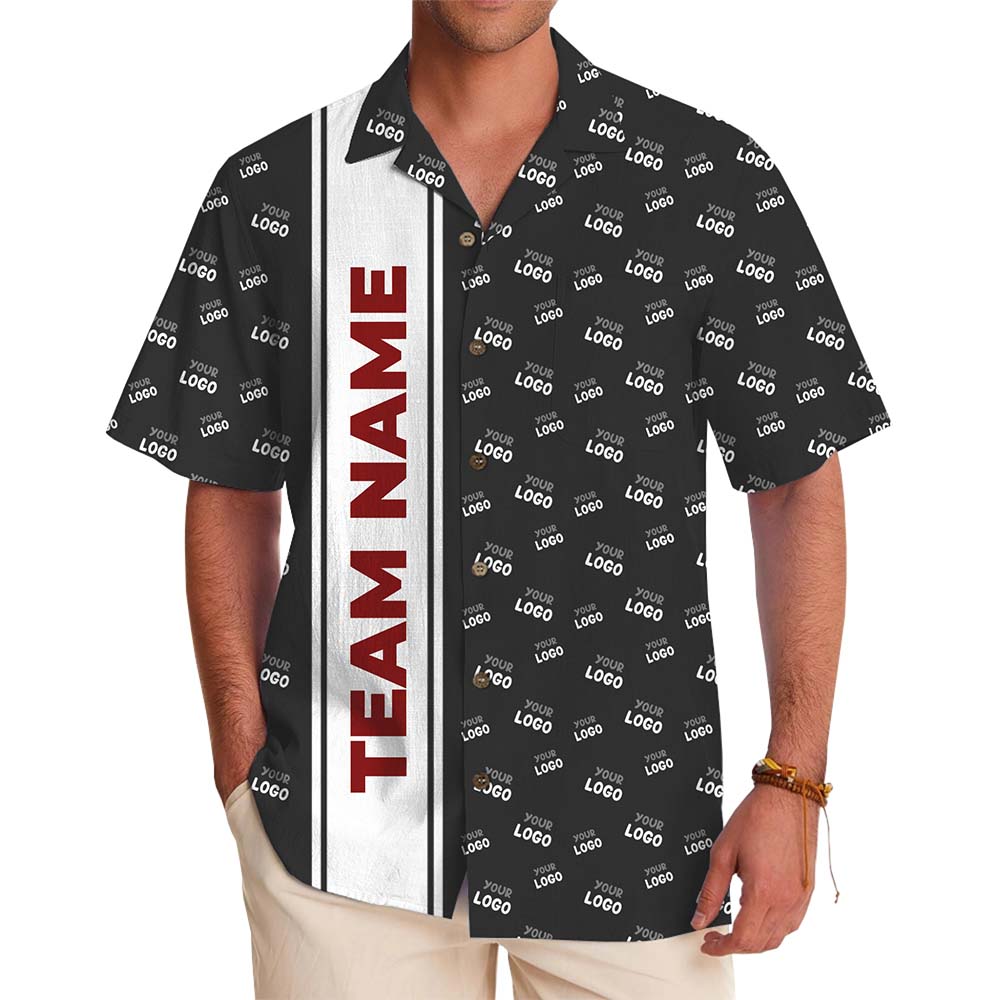 Executive Name Stripe Custom Logo Hawaiian Shirt - variant image 1