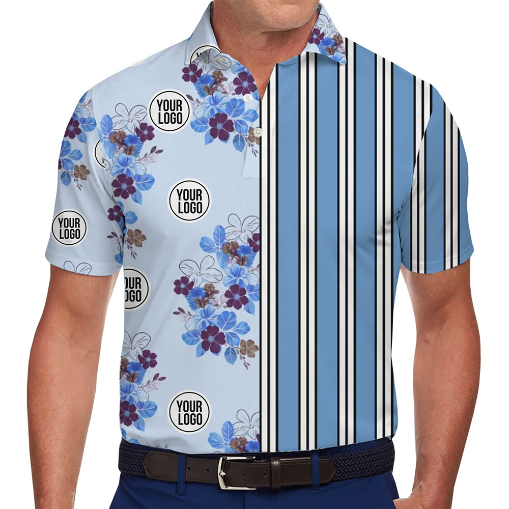 Stylish Custom Logo Polo Shirt with Dual Pattern Flair - variant image 1