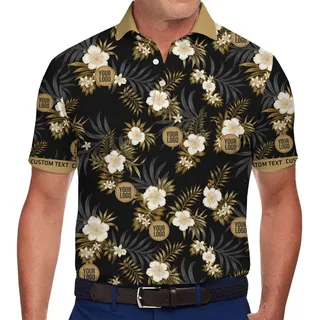 Modern Floral Logo Polo Shirt for Business and Events