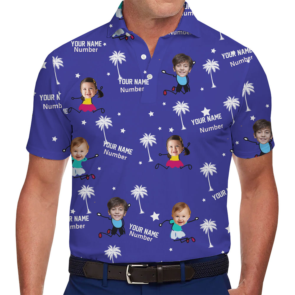 Tropical Cartoon Face Polo Shirt with Your Personalized Design - variant image 1