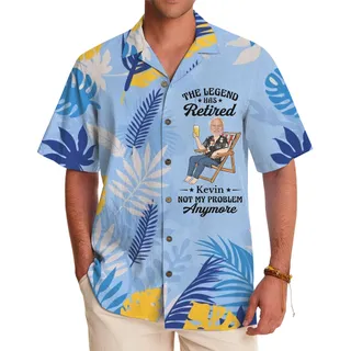 [Live Preview] Vibrant Face Custom Retirement Shirt with Tropical Design
