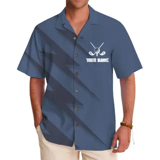 Custom Golf Hawaiian Shirt With Your Name and Team