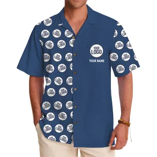 Custom All Over Logo Button Up Shirt With Name