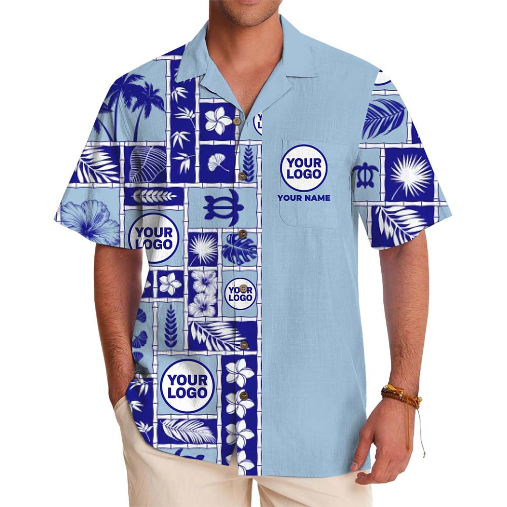Custom Logo and Name Tropical Hawaiian Shirt With Preview - variant image 1