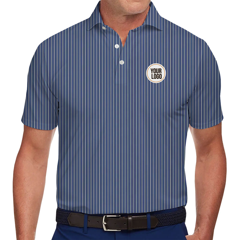 Custom Striped Polo Shirt With Chest Logo - variant image 1