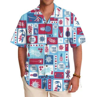 Design Your Own Patriotic Hawaiian Shirt With Logo