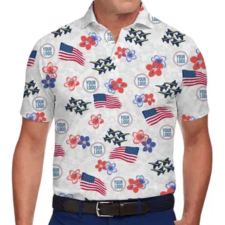 Patriotic Custom Polo Shirt With Logo Print