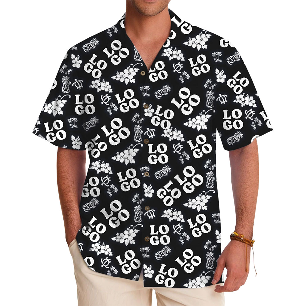 Custom Logo Tropical Hawaiian Shirt for Events or Casual Wear - variant image 1