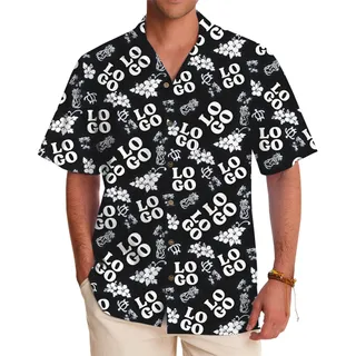 Custom Logo Tropical Hawaiian Shirt for Events or Casual Wear