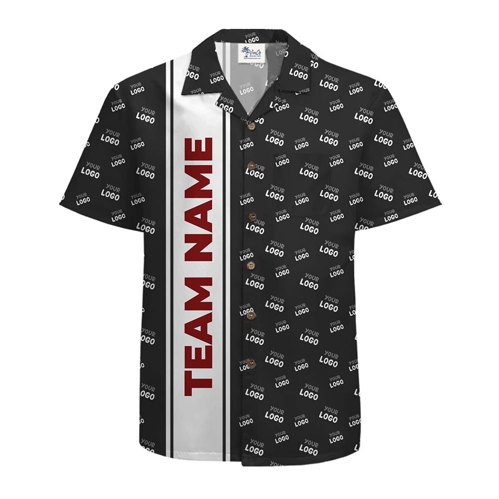 Executive Name Stripe Custom Logo Hawaiian Shirt