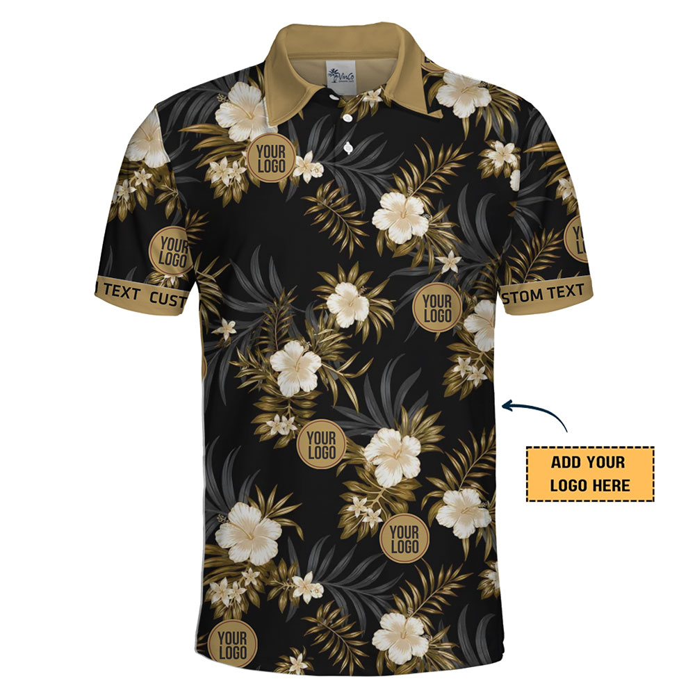 Modern Floral Logo Polo Shirt for Business and Events