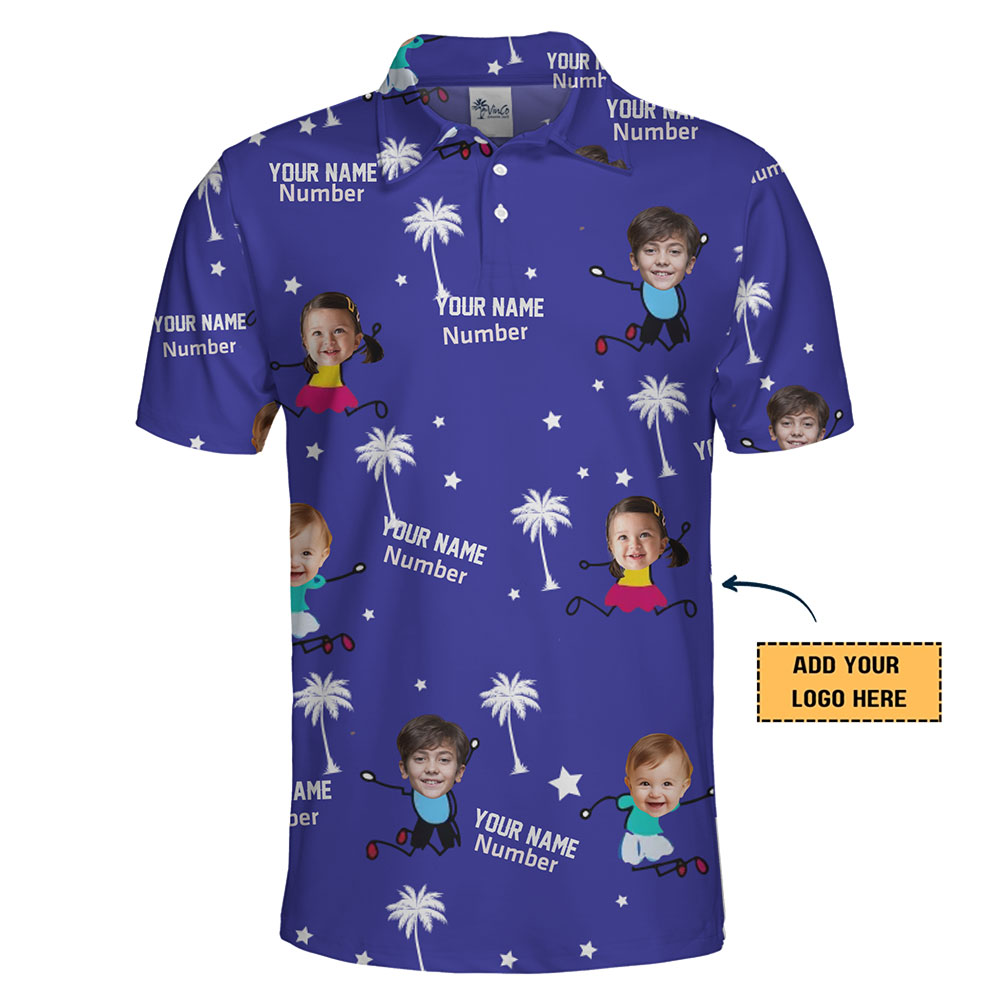 Tropical Cartoon Face Polo Shirt with Your Personalized Design