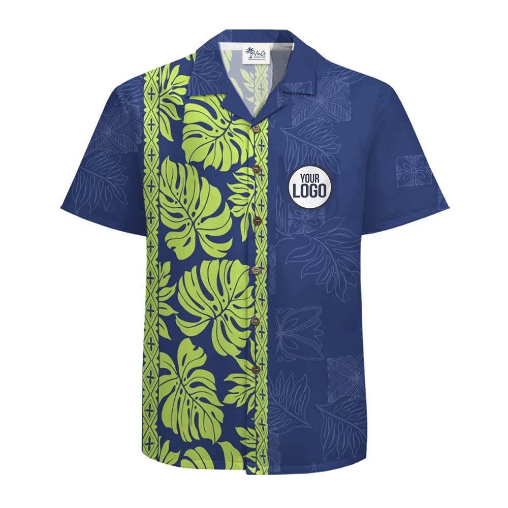 Vintage Tropical Leaf Hawaiian Shirt With Custom Logo