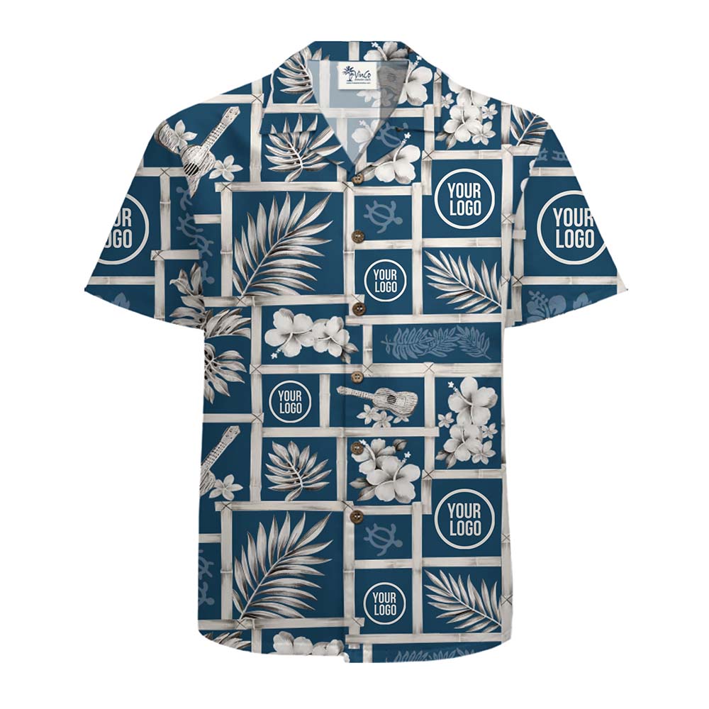 Custom Floral Aloha Shirt With Logo And Preview