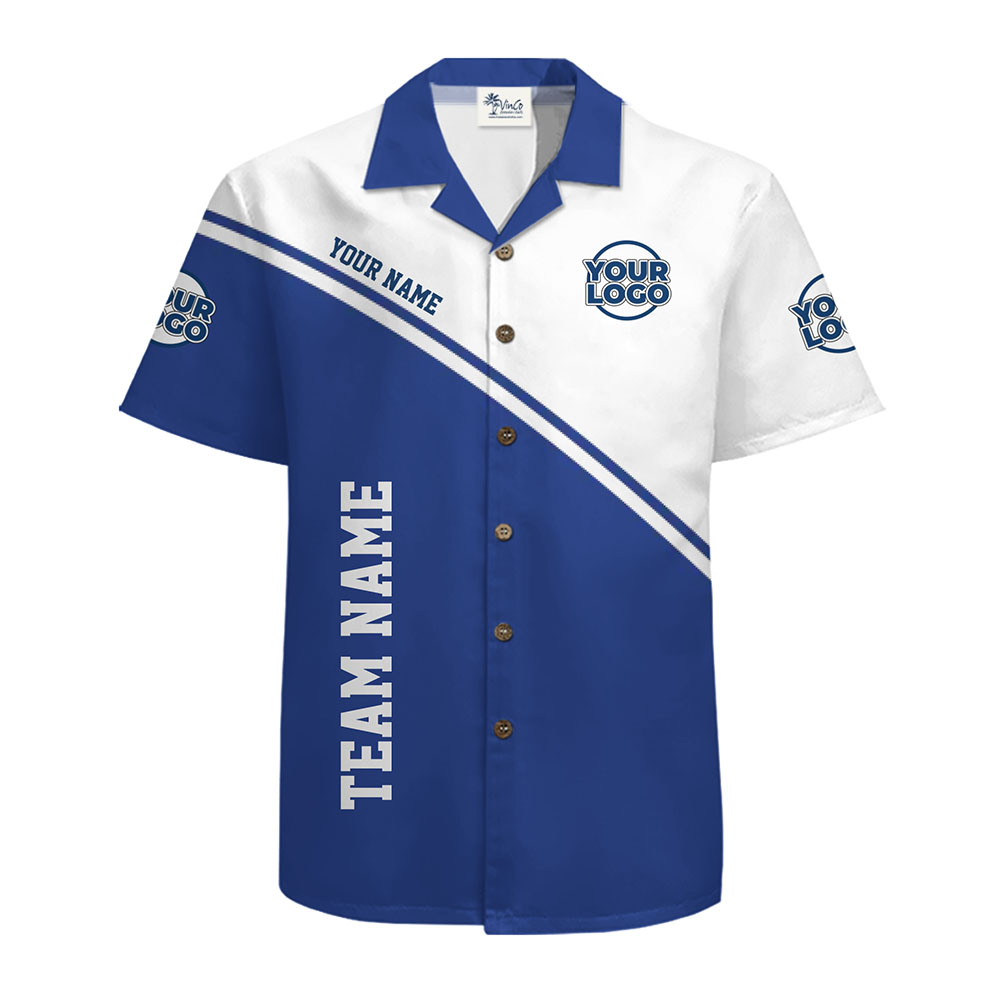 Custom Team Hawaiian Shirt with Logo and Striped Design