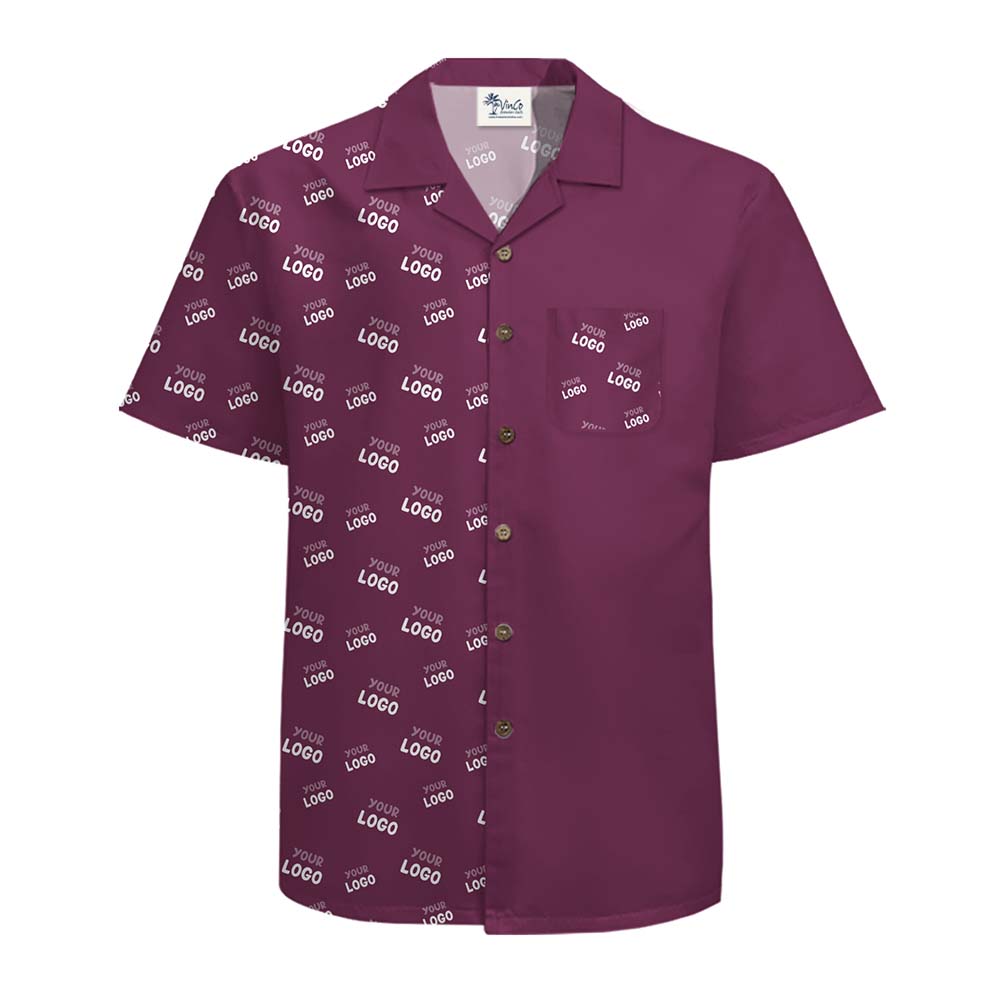 Split Side Custom Logo Hawaiian Shirt With Preview