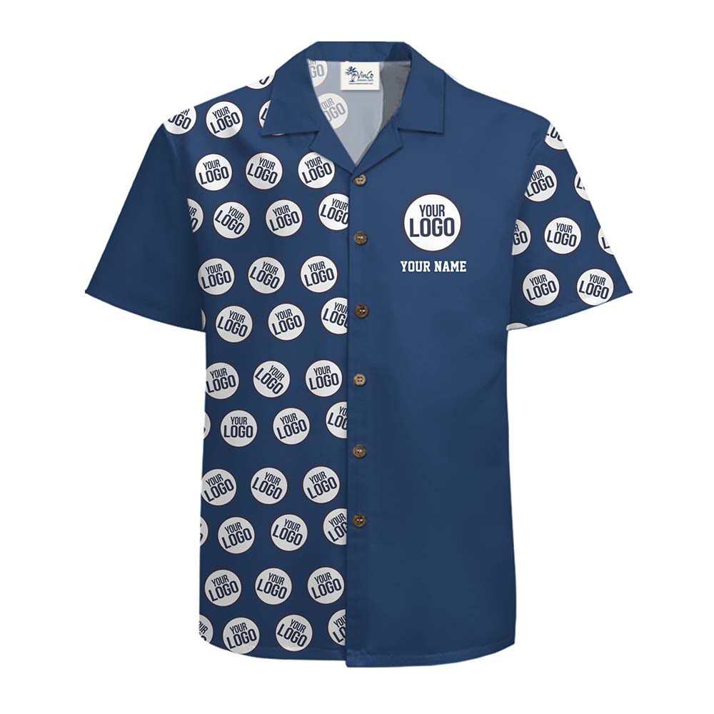 Custom All Over Logo Button Up Shirt With Name