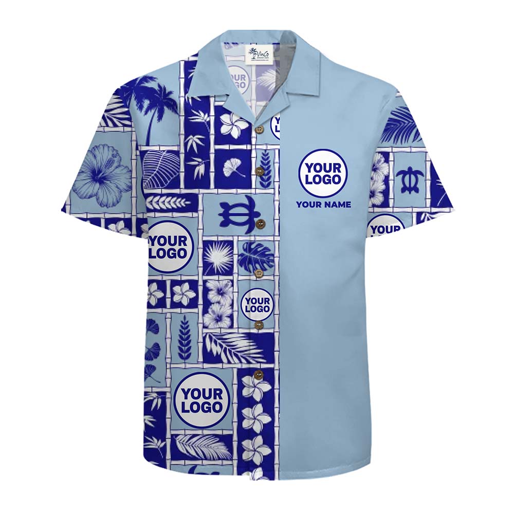 Custom Logo and Name Tropical Hawaiian Shirt With Preview
