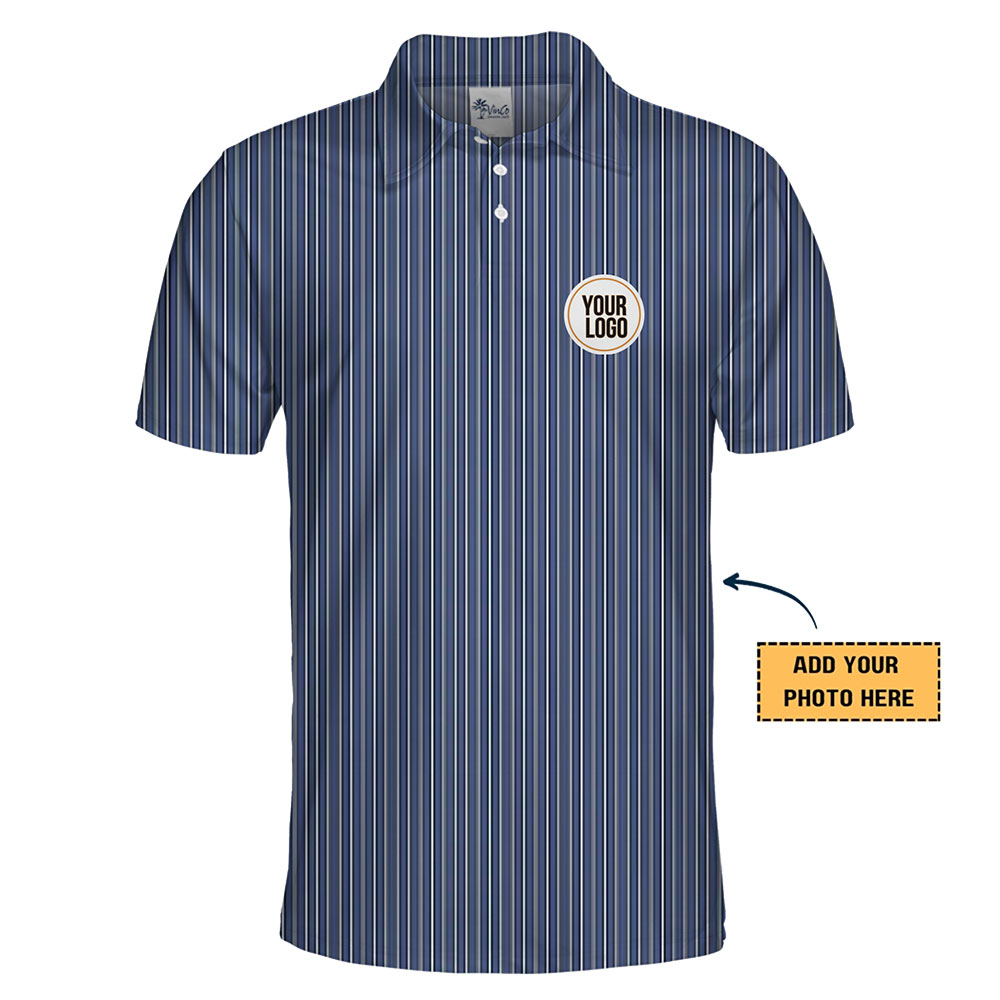 Custom Striped Hawaiian Shirt With Chest Logo
