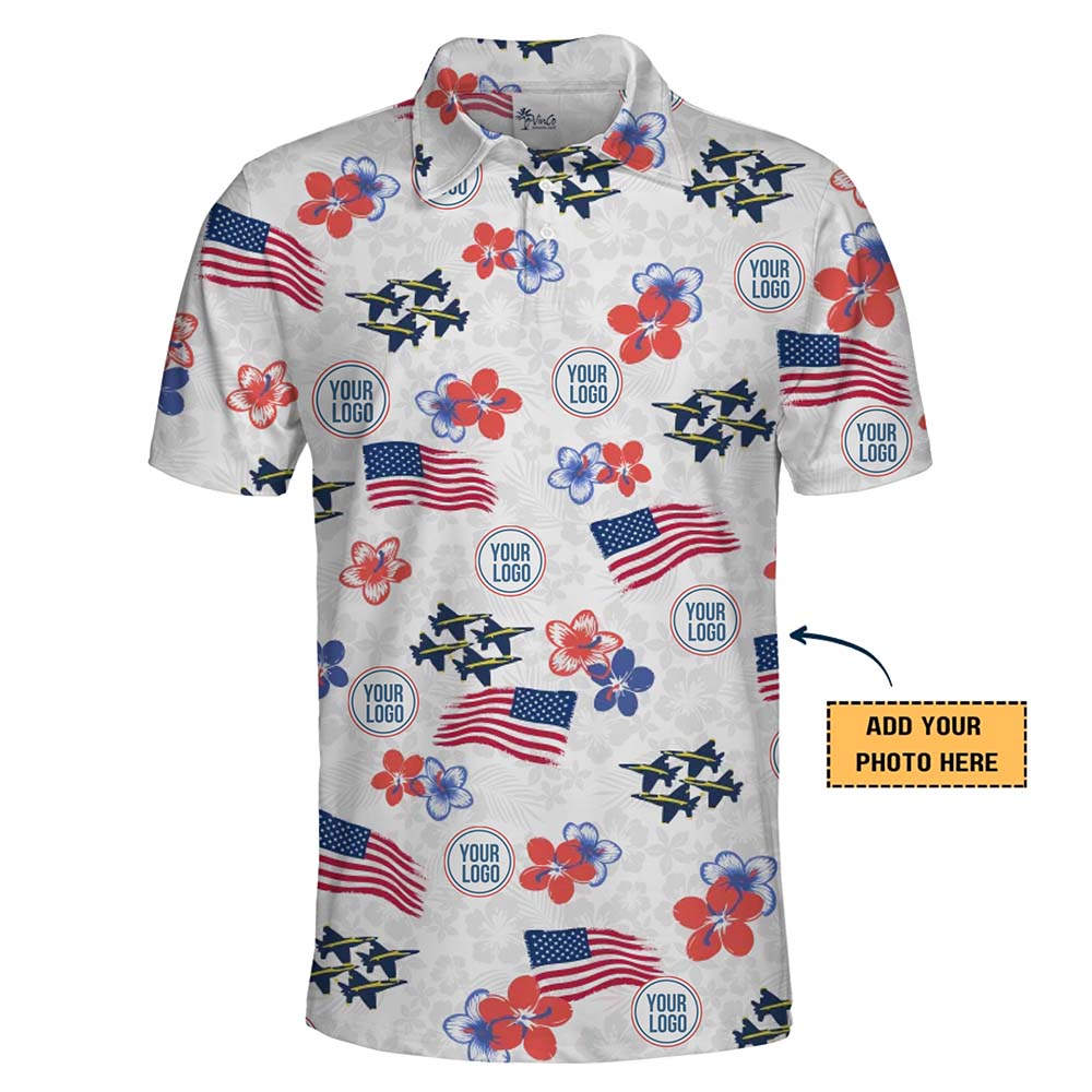 Patriotic Custom Polo Shirt With Logo Print
