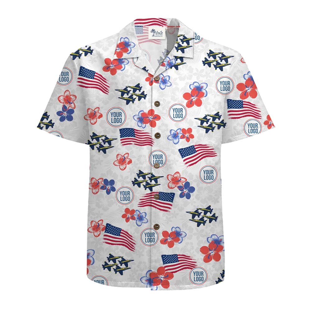 Custom Logo 4th Of July Hawaiian Shirt With Preview