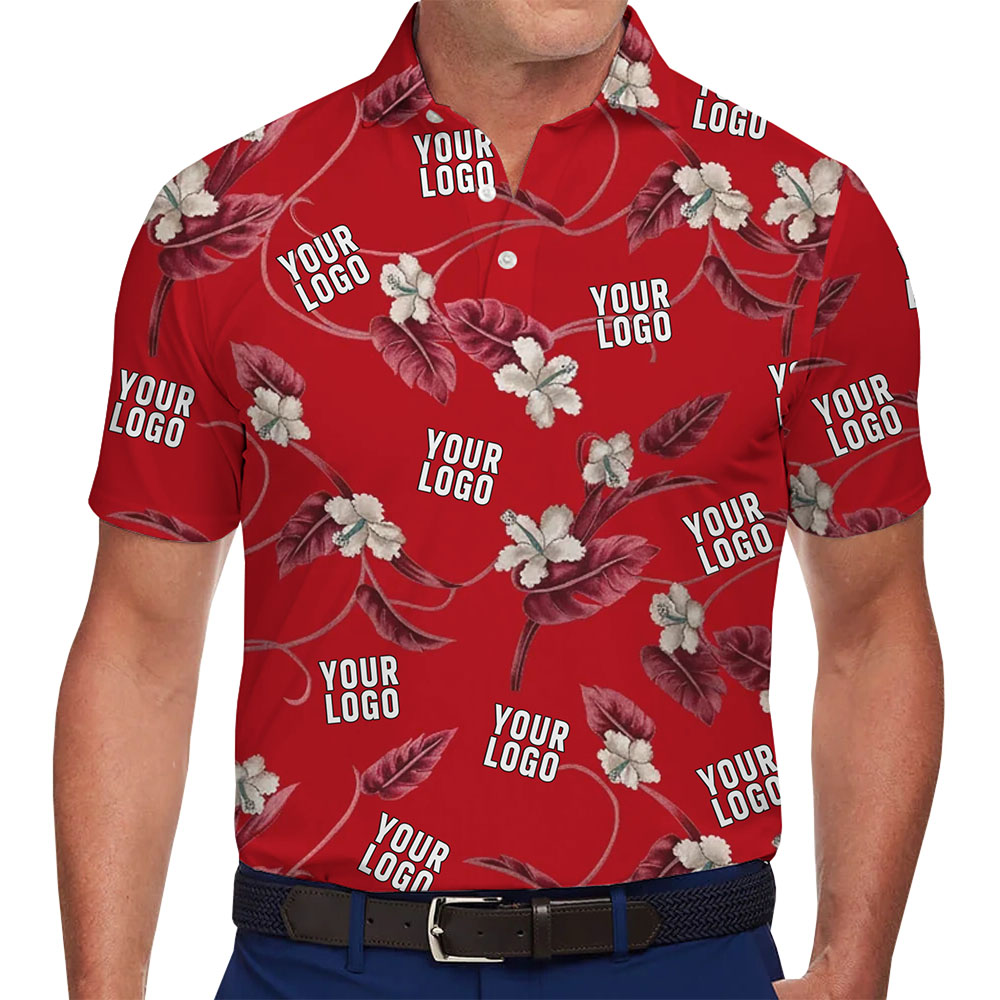 Customizable Logo Polo Shirt with Vibrant Tropical Design - variant image 1