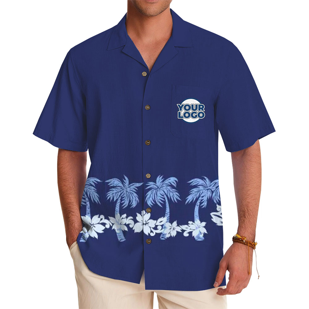 Premium Coastal-Themed Hawaiian Shirt with Custom Logo - variant image 1