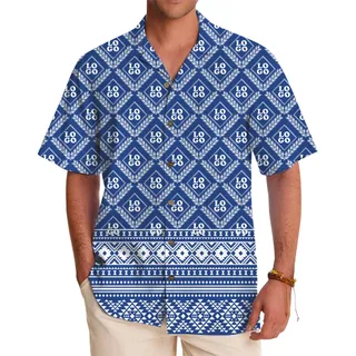 Company Logo Symmetrical Geometric Hawaiian Shirt