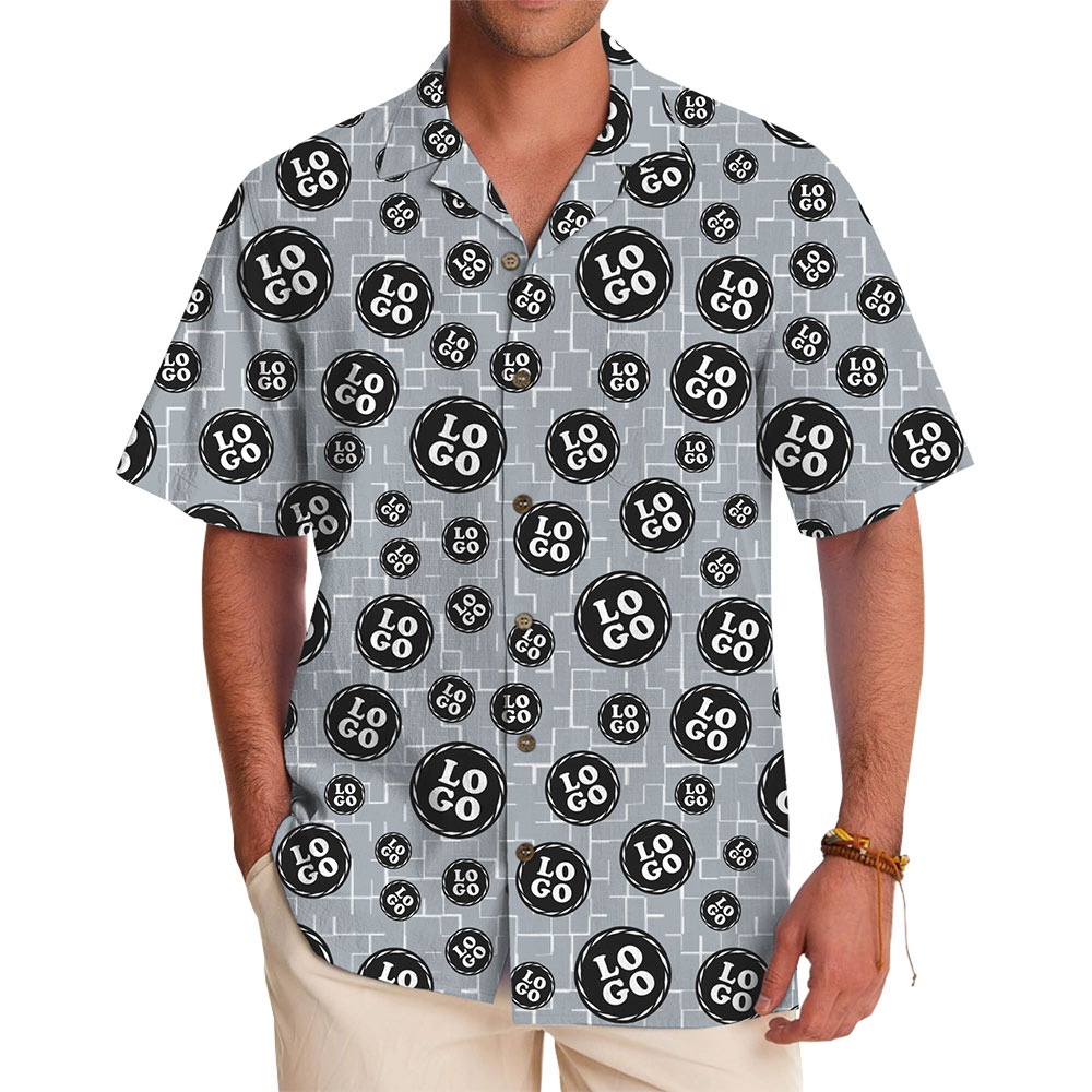 Multi-Size Logo Scattered Hawaiian Shirt - variant image 1