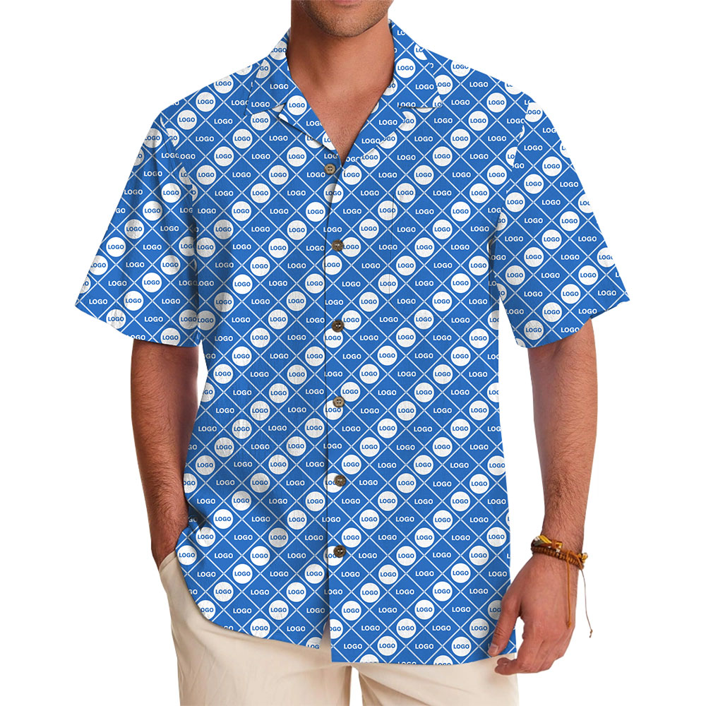 [Live Preview] Custom Hawaiian Shirt with a Geometric Logo Layout - variant image 1