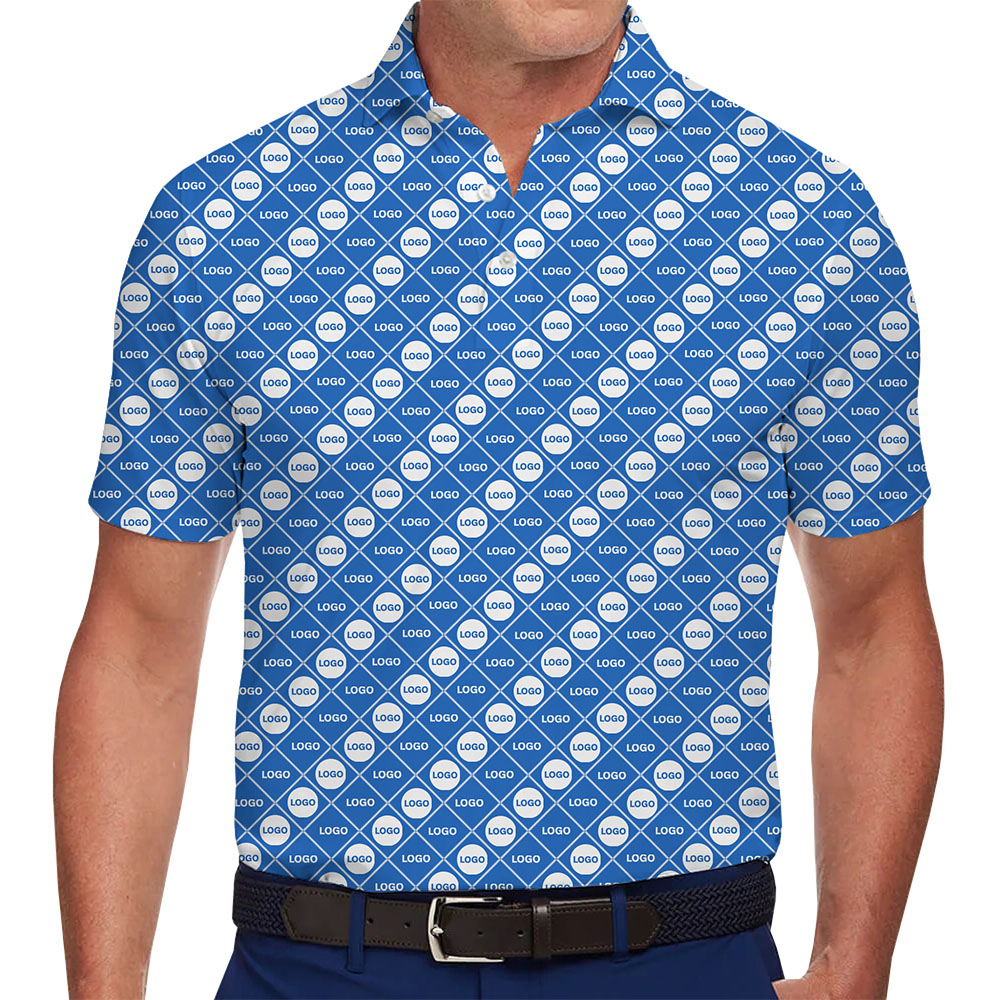 Stylish Geometric Polo Shirt with Logo Customization - variant image 1