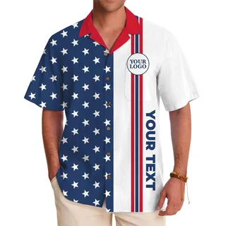 4th Of July Custom Hawaiian Shirt With Logo And Text