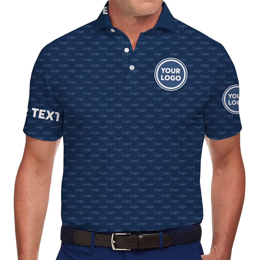 Live Preview Personalized Polo Shirts With Multiple Logos and Text - variant image 1