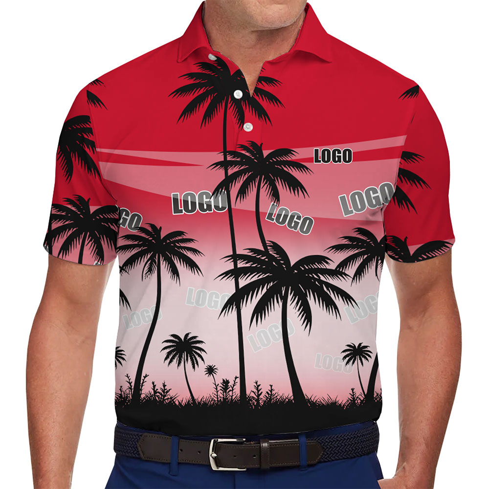 Personalized Gradient Polo Featuring Bold Palm Graphics - variant image 1