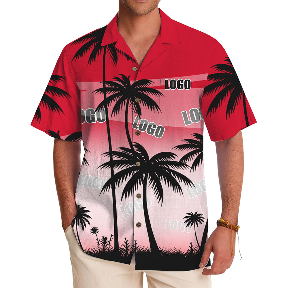 Palm Tree Sunset Shirt with Custom Logo for Events and Promotions - variant image 1