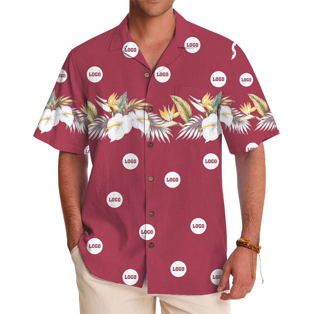 Custom Event Shirt with Tropical Blossom and Branding Options - variant image 1