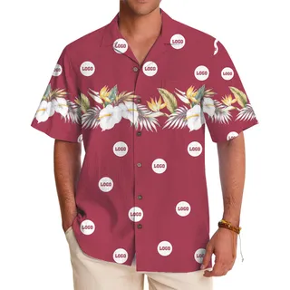 Custom Event Shirt with Tropical Blossom and Branding Options