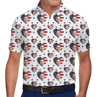 Unique Patriotic Fourth Of July Polo Shirt Custom Face
