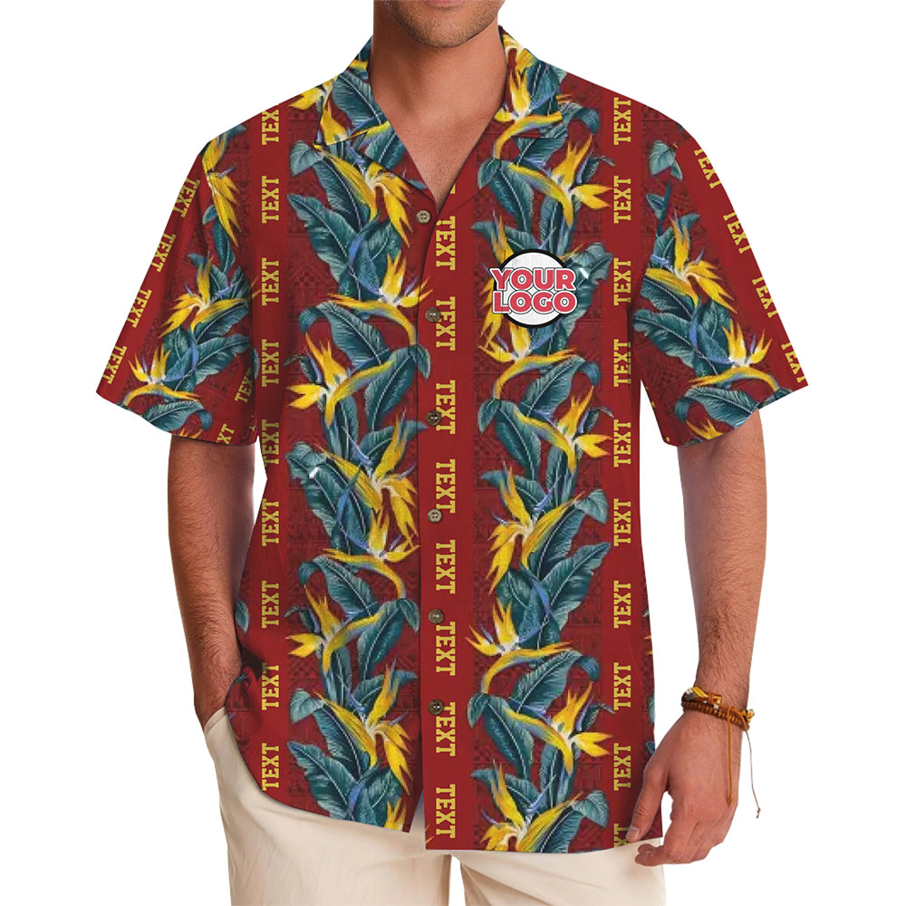 Customizable Bird of Paradise Print Hawaiian Shirt With Logo - variant image 1