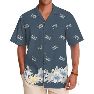Custom Floral Hawaiian Shirts With Company Logo