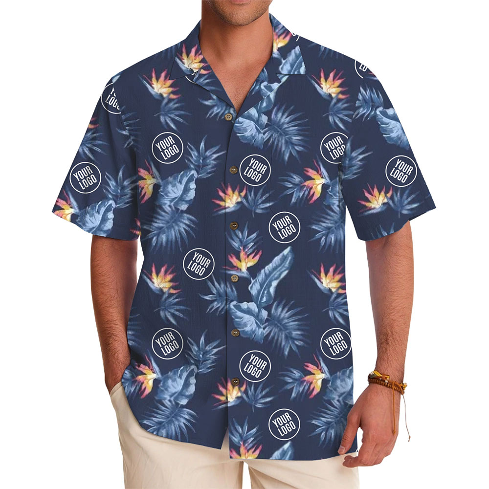 Custom Logo Tropical Hawaiian Shirt With Preview - variant image 1