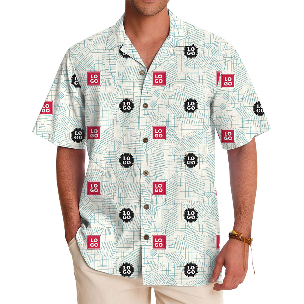 Modern Line Art Custom Logo Hawaiian Shirt - variant image 1