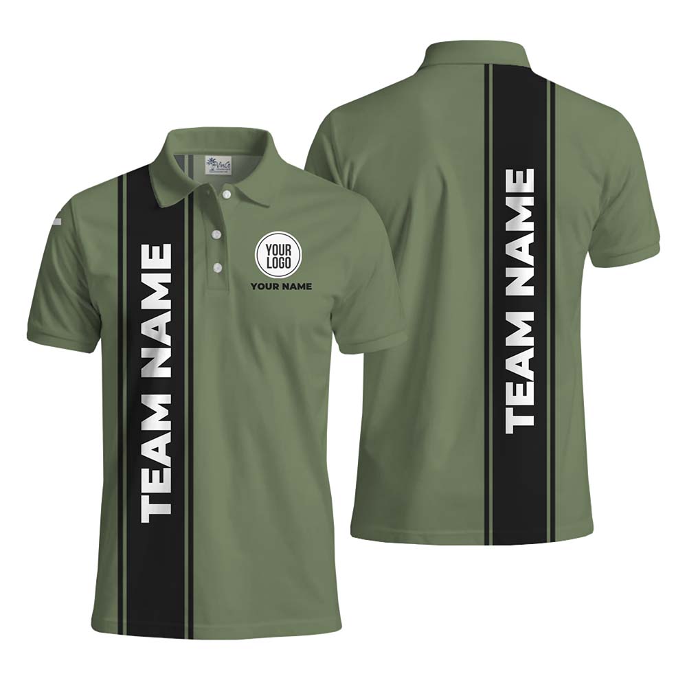 Bold Stripe Personalized Polo Shirt With Logo And Name