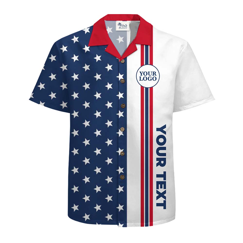 4th Of July Custom Hawaiian Shirt With Logo And Text