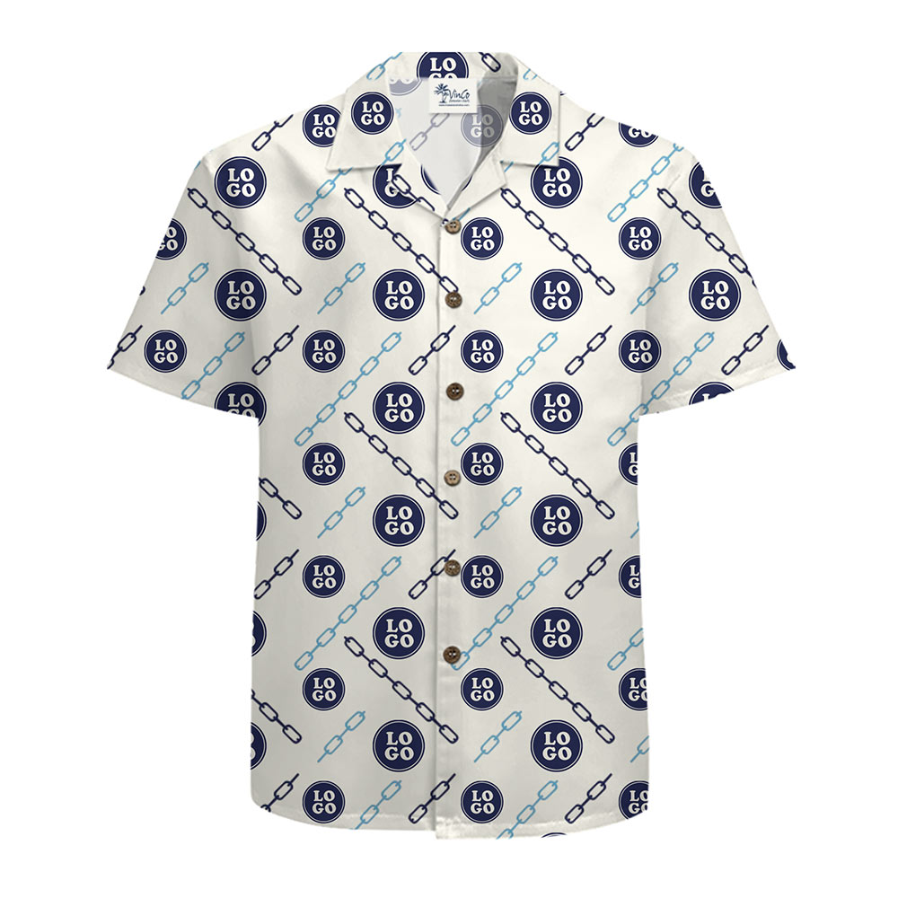 Custom Logo Diagonal Chain Hawaiian Shirt