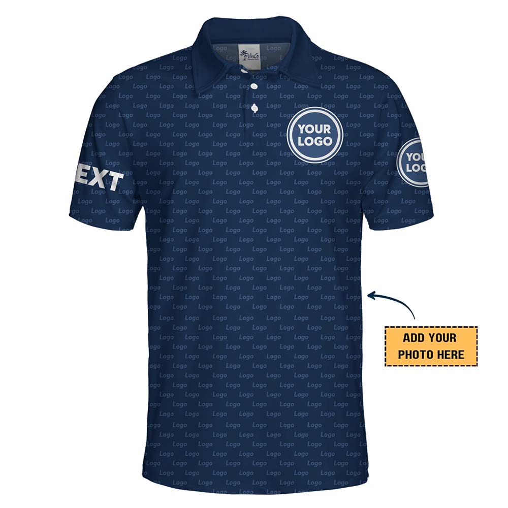 Live Preview Personalized Polo Shirts With Multiple Logos and Text