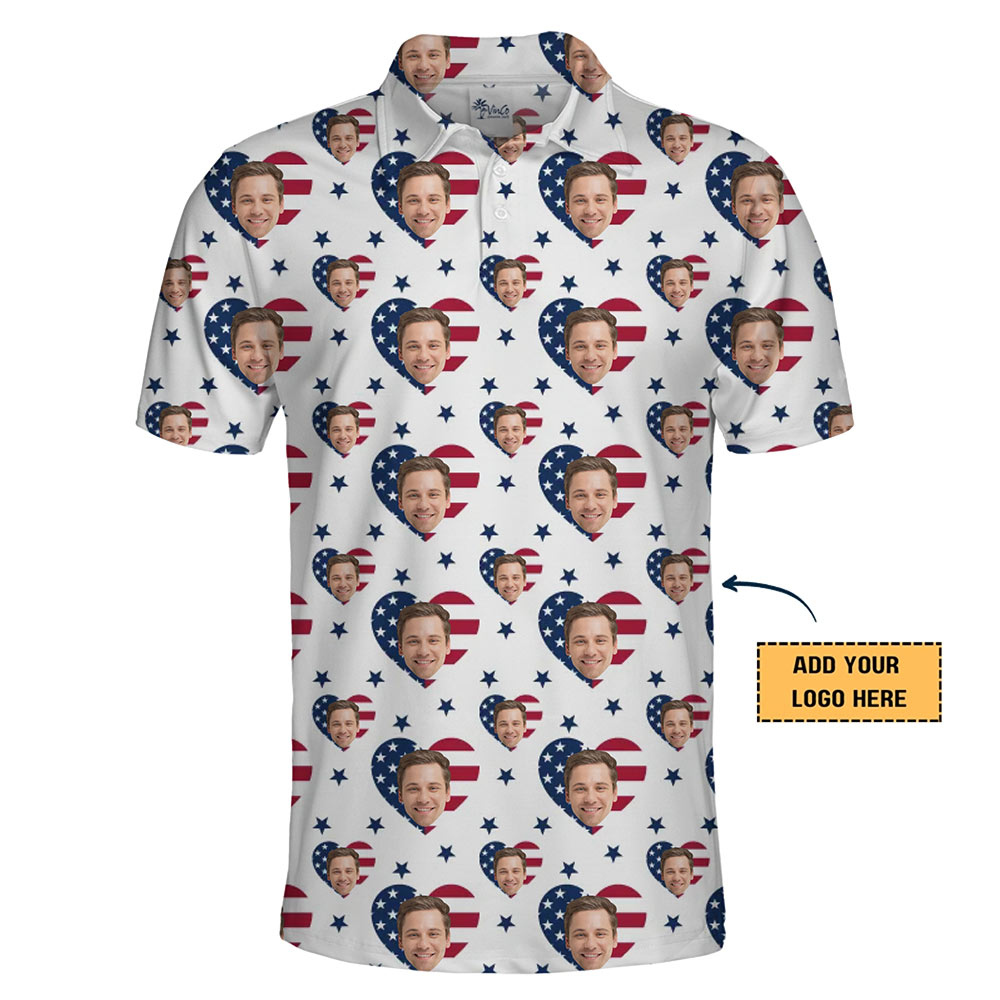 Unique Patriotic Fourth Of July Polo Shirt Custom Face